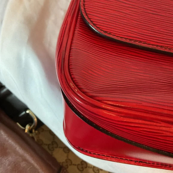 Pre-owned Louis Vuitton Cartouchiere Red Epi PM - Picture 12 of 16